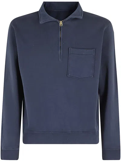 Fortela Felpa Mezza Zip In Blue