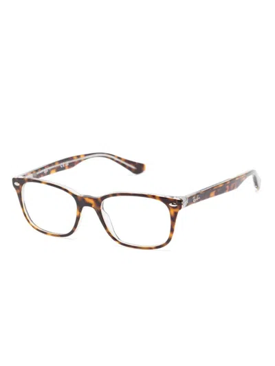 Shop Ray Ban Optics Glasses In Brown