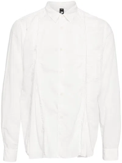 Black Comme Des Garçons Fringed Shirt In White