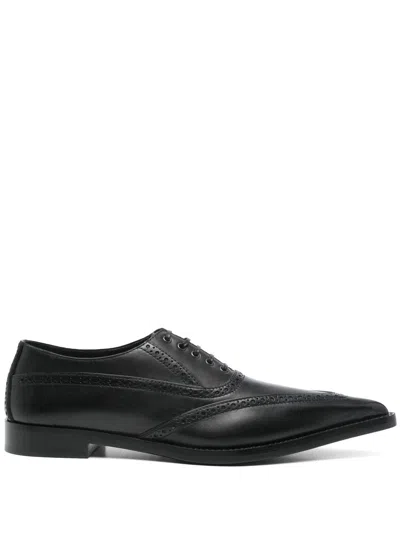 Alexander Mcqueen Pointed-toe Brogues In Black