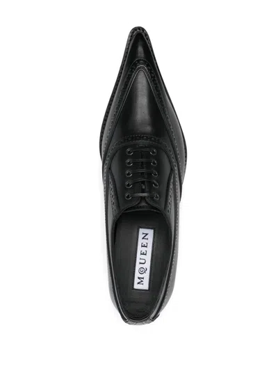 Alexander Mcqueen Pointed-toe Brogues In Black