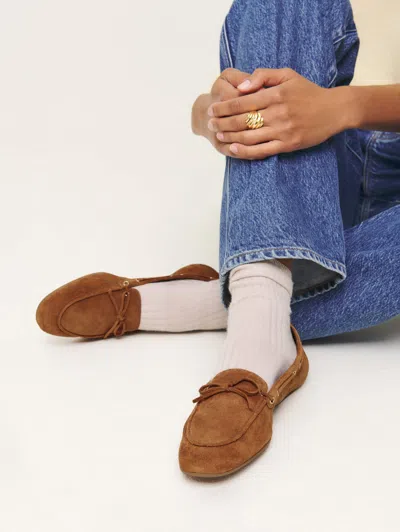Reformation Kyla Loafer In Rum Suede