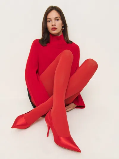 Reformation Olivia Premium Tights In Sharp Red