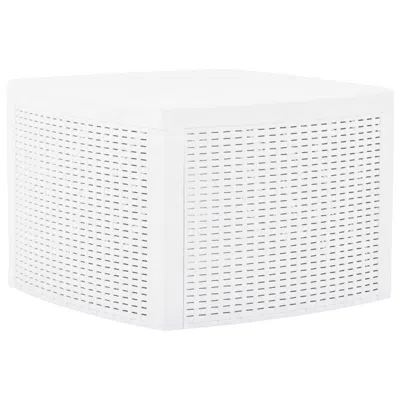 Vidaxl Side Table White 21.3"x21.3"x14.4" Plastic, 48774