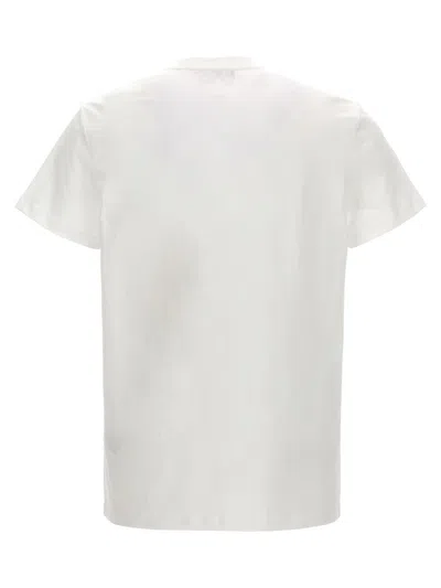 Shop Balmain Flocked Logo T-shirt In Multicolor