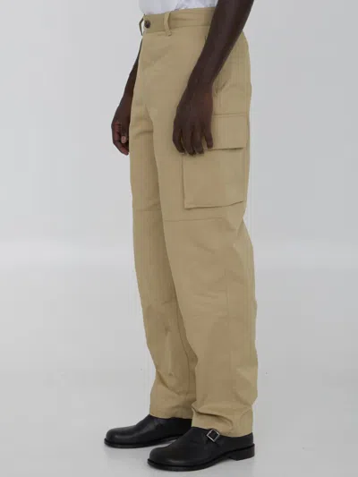 Shop Loewe Cargo Trousers In Beige