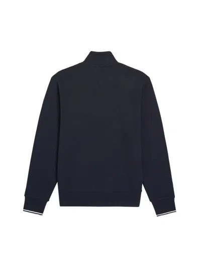 Shop Fred Perry Half Zipper Sweatshirt In Blue