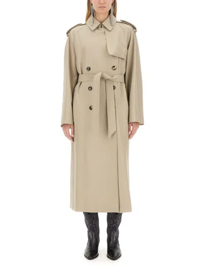 Shop Isabel Marant Belted Coat In Beige