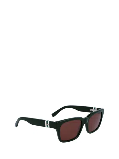 Shop Lacoste Sunglasses In Dark Green