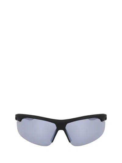 Shop Nike Sunglasses In Matte Black / Silver Flash