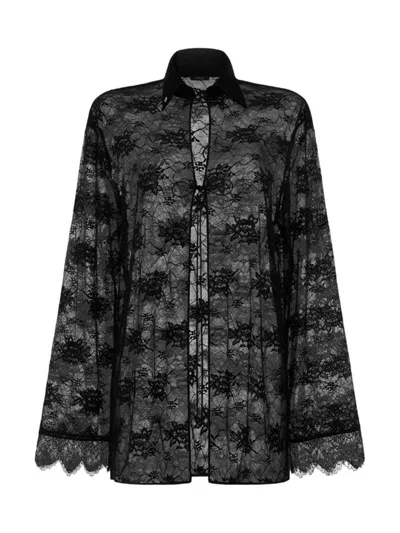 Oseree Oséree Lace Shirt In Black