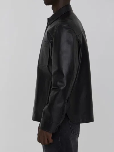 Shop Loewe Overshirt In Lambskin Nappa In Black