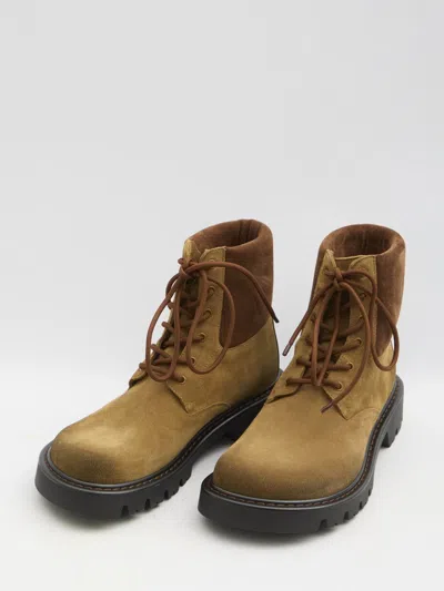 Shop Loewe Sierra Combat Boots In Brown