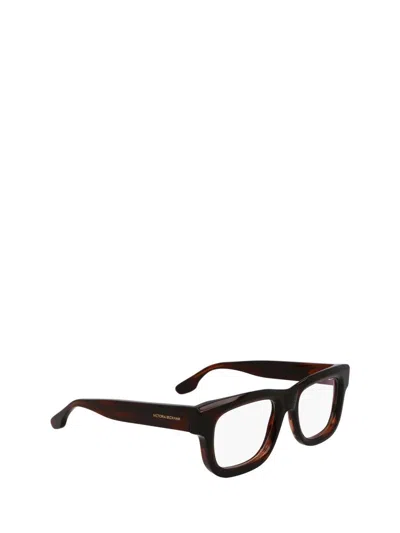 Shop Victoria Beckham Eyeglasses In Brown Horn