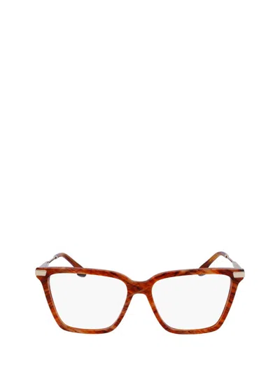 Shop Victoria Beckham Eyeglasses In Amber Horn