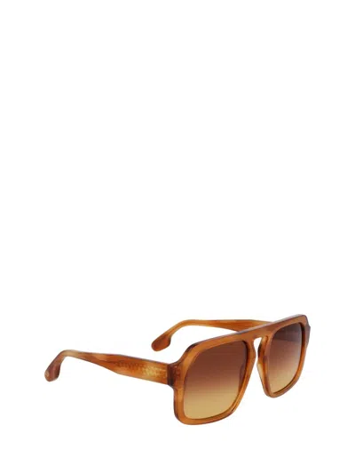 Shop Victoria Beckham Sunglasses In Honey Brown Horn