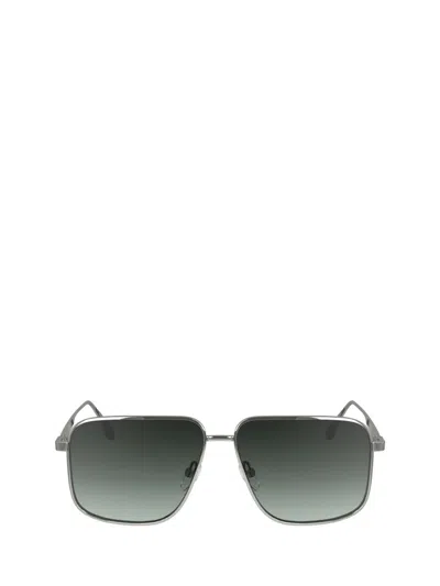 Shop Victoria Beckham Sunglasses In Silver / Green Gradient