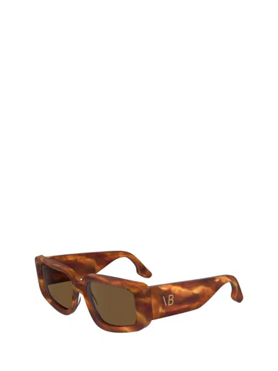 Shop Victoria Beckham Sunglasses In Striped Blonde Havana