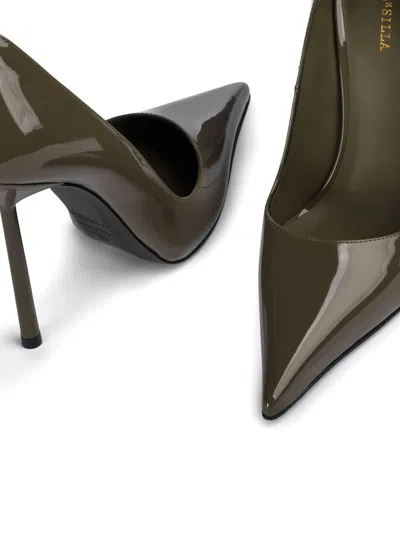 Le Silla Eva 120mm Patent-leather Pumps In Green