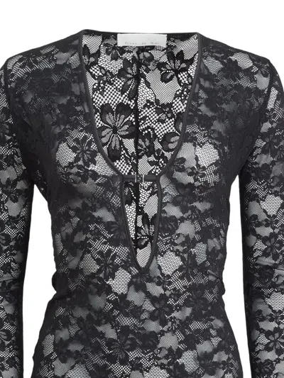Fleur Du Mal Le Stretch Lace Mini Dress In Black