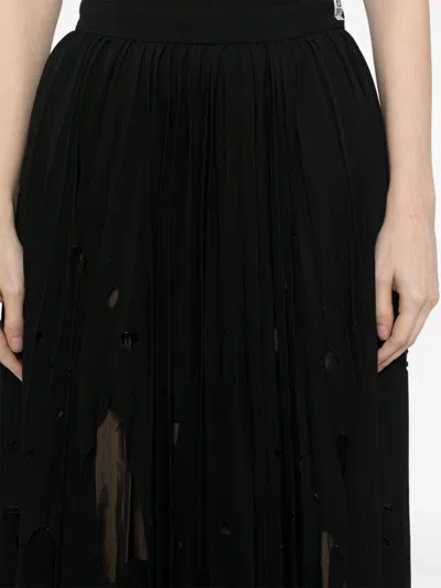 Shop Miharayasuhiro Frayed Detailing Skirt In Black