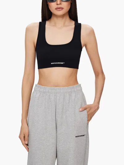 Monochrome Cropped Top In Black