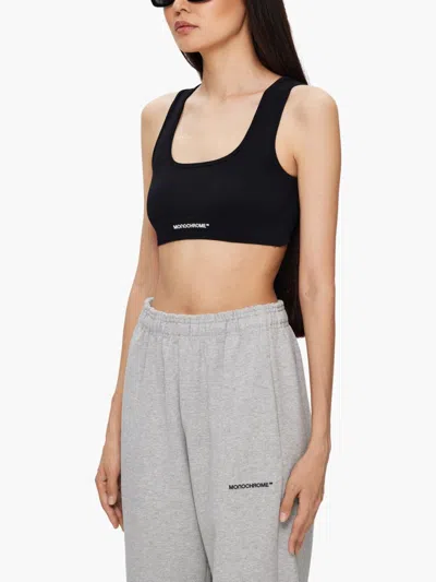 Monochrome Cropped Top In Black