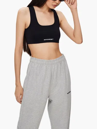 Monochrome Cropped Top In Black