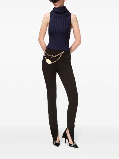 Area Sleeveless Twisted Knit Top In Blue