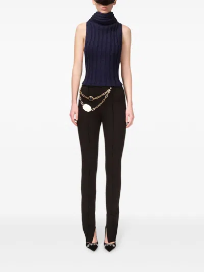 Area Sleeveless Twisted Knit Top In Blue