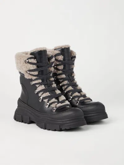 Brunello Cucinelli Panelled Ankle Boots In Black