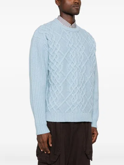 Shop Drôle De Monsieur La Maille Torsades Sweater In Blue