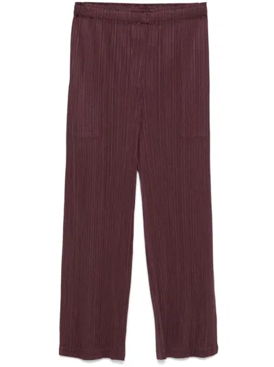 Shop Issey Miyake September Trousers In Brown