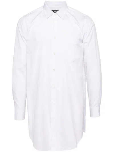 Black Comme Des Garçons Side-slit Shirt In White