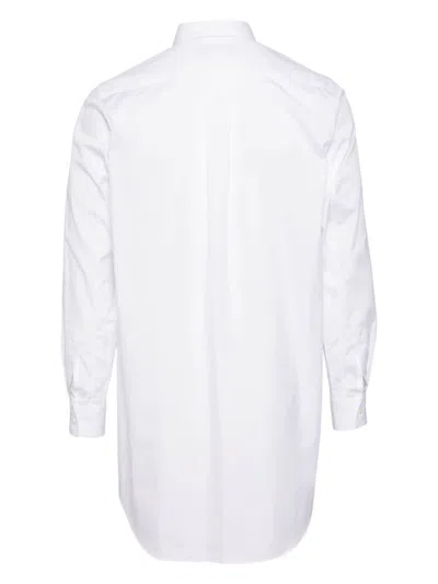 Black Comme Des Garçons Side-slit Shirt In White