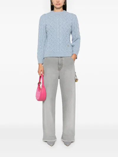 Moschino Cable-knit Sweater In Blue