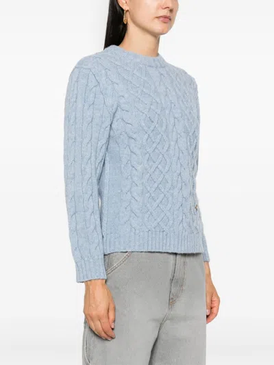 Moschino Cable-knit Sweater In Blue