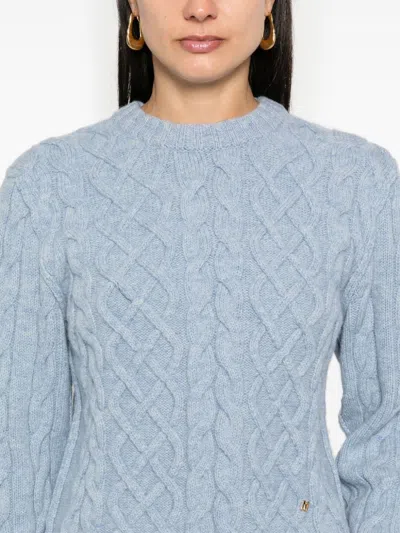 Moschino Cable-knit Sweater In Blue