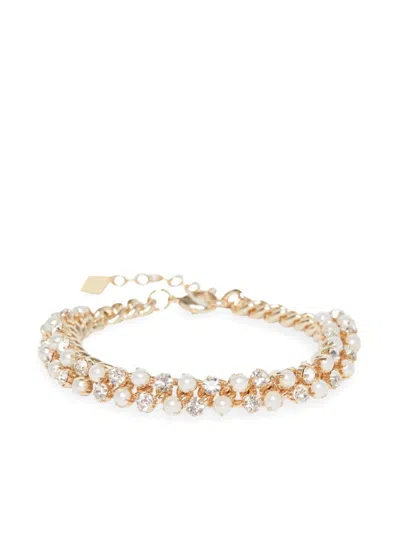 Rosantica Faux-pearl And Crystal Embellished Bracelet In Gold