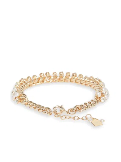 Rosantica Faux-pearl And Crystal Embellished Bracelet In Gold