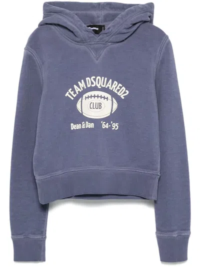 Dsquared2 Logo-print Hoodie In Blue
