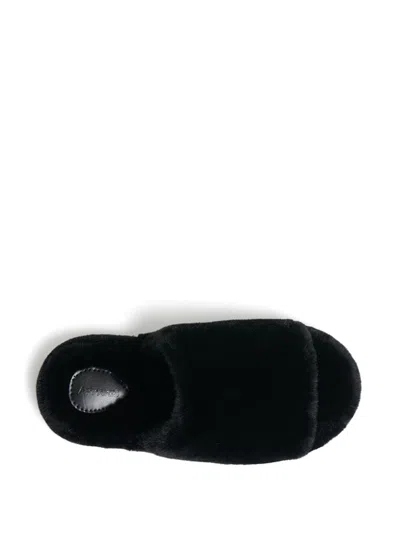 Apparis Biba Faux Fur Slippers In Black