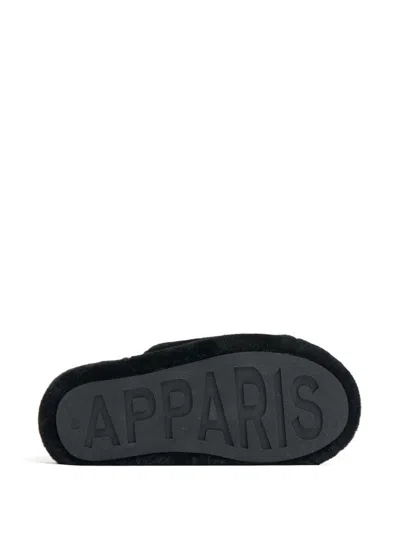 Apparis Biba Faux Fur Slippers In Black