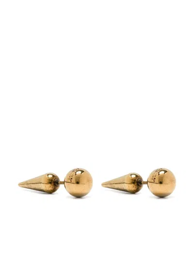 Shop Jil Sander Spike-stud Earrings In Gold