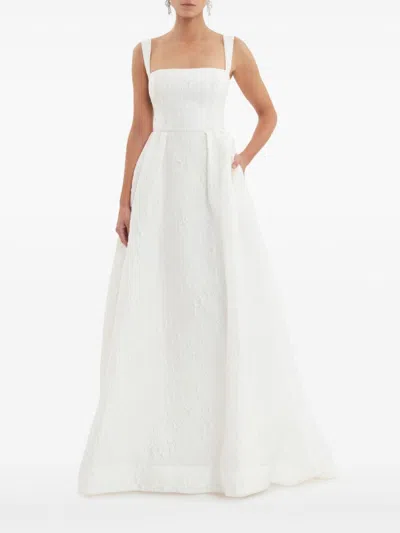 Rebecca Vallance Esther Strap Gown In Neutrals