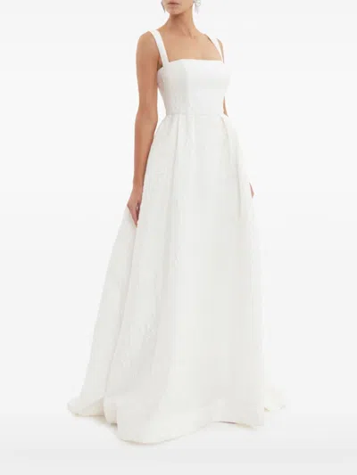 Rebecca Vallance Esther Strap Gown In Neutrals