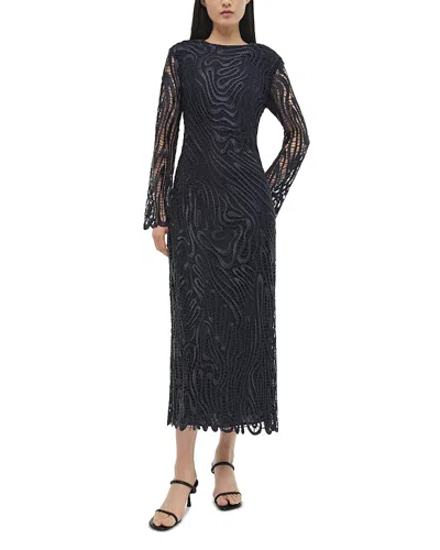 Simkhai Vanina A-line Lace Midi Dress In Midnight
