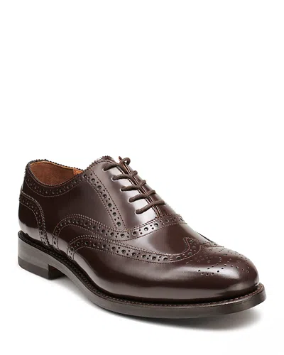 G.h.bass G. H. Bass Men's Black Monogram Double Brogue Wingtips In Dark Brown