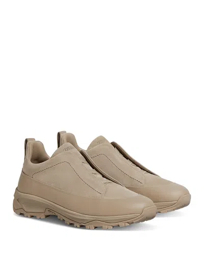 Zegna Triple Stitch Monte Low-top Sneakers In Light Taupe