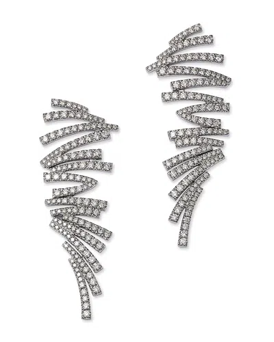 Bloomingdale's Fine Collection Diamond Zigzag Drop Earrings In 14k White Gold, 2.3 Ct. T. W. In White